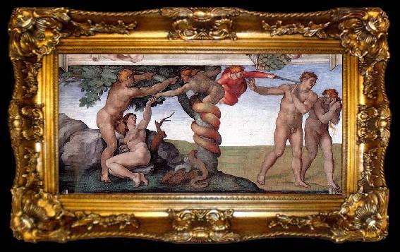 framed  Michelangelo Buonarroti The Fall and Expulsion from Garden of Eden, ta009-2